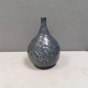 Pauline Toynbee vase, Textured Blue Crystal Glaze Organic Shape, 1980s