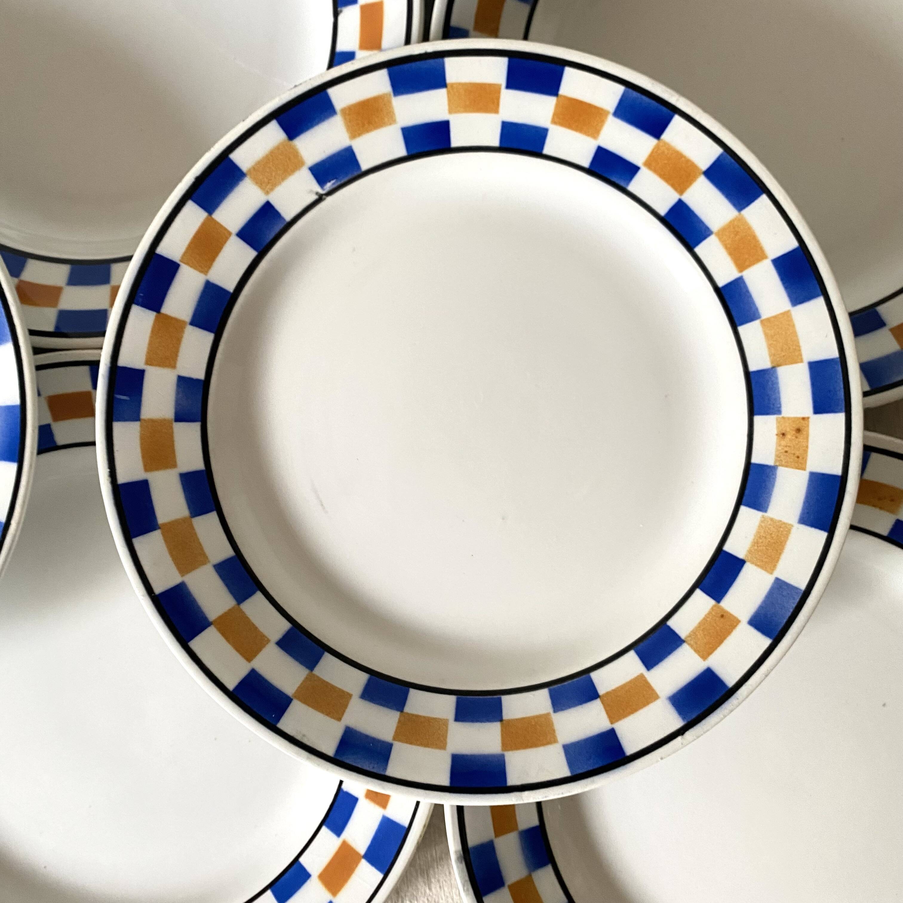Moulin des Loups flat plates, Honfleur model tiles, 1950s