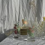 Lot de 5 verres vintage à motif de fruits