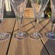Set of 4 bubble glass champagne flutes / goblets Biot Signed 22 cm