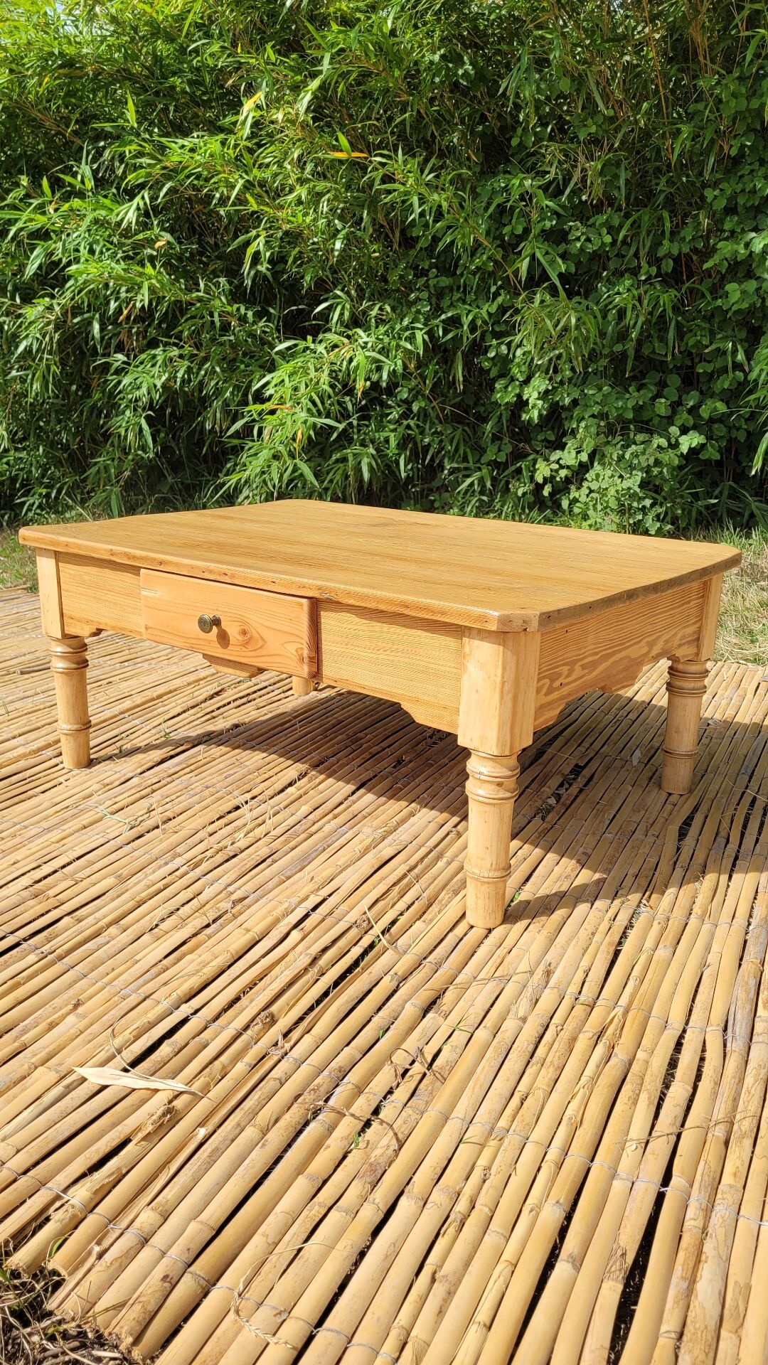 Wooden coffee table - refurbished - unique piece