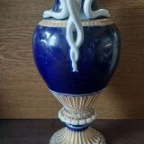 Vase meissen cobalt bleu serpent poignées
