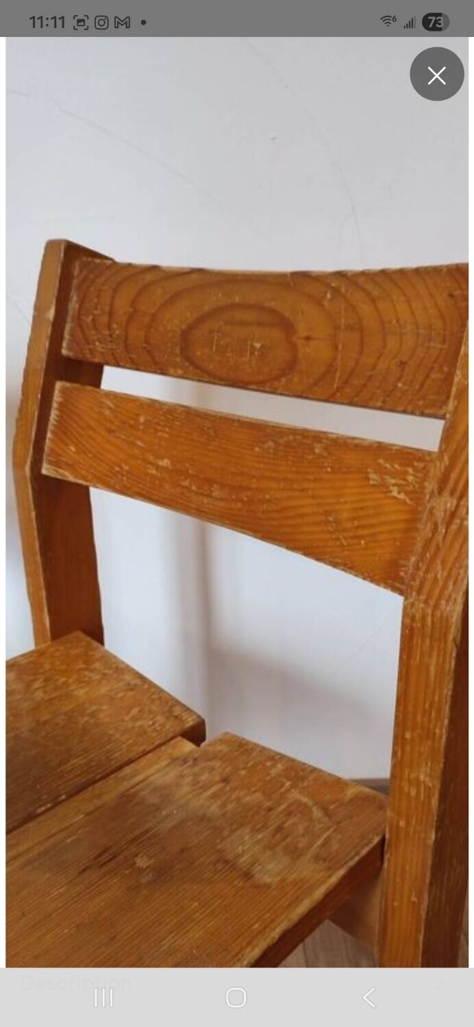 Pair of chairs the arcs Charlotte Perriand