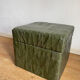 Pouf leather chest patchwork vert  De Sède