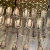 12 large spoons 12 forks silver metal Christofle Marly in blister