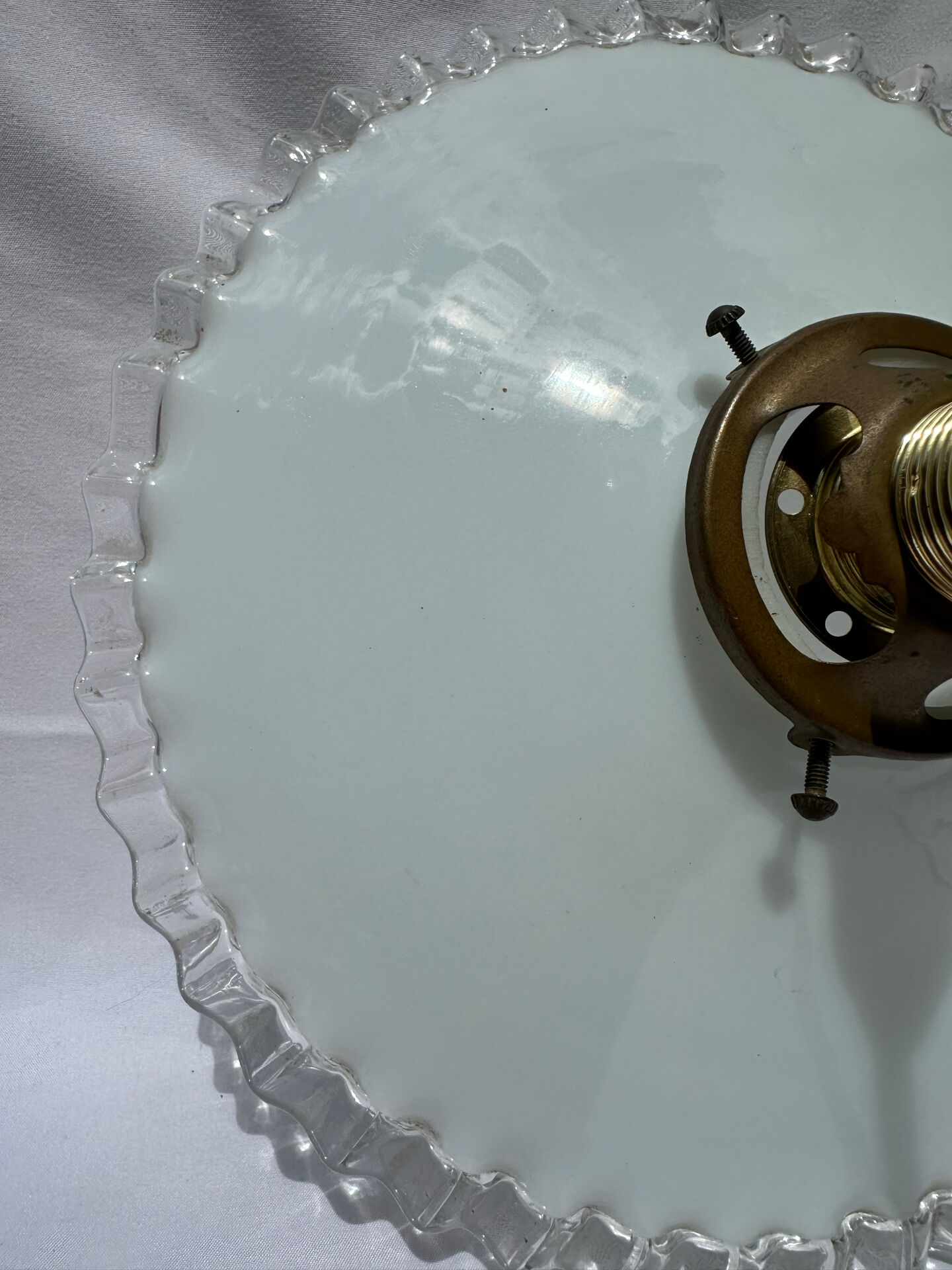 Vintage white opaline suspension lampshade