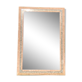 Tessellated red coral stone mirror by Maitland Smith 1970s 75x110cm