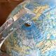 Vintage plastic and wood globe, 70s-80s