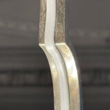 Art Deco chandelier, sandblasted pressed glass, nickel-plated bronze 1930