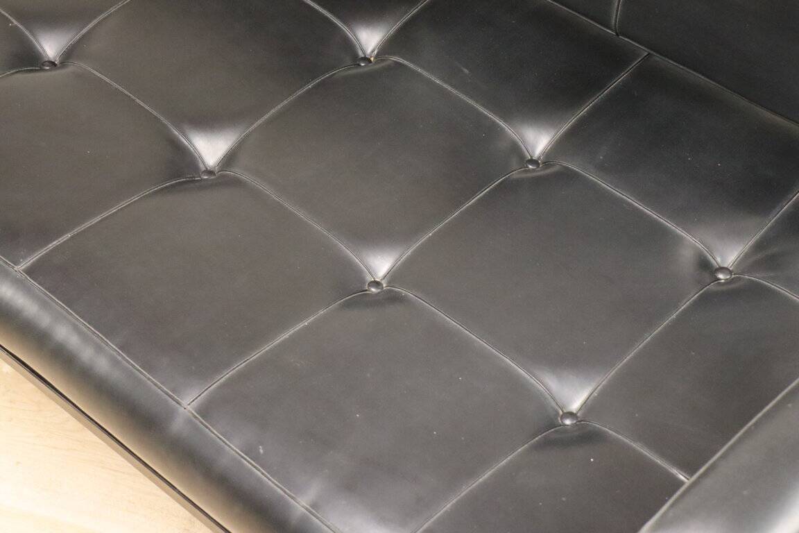 Vintage "Daybed" sofa bench in metal and imitation leather, 1950