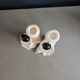 Pair of Pierrot candlesticks in earthenware - 1980s