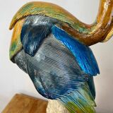 Large ceramic wading bird signed Thimo