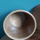 Ceramic and wood covered pot/tabletop bin