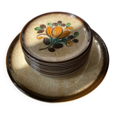 Ensemble de 12 assiettes collection boch La Louvière Corfou vintage