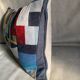 Patchwork cushions made from upholstery fabric