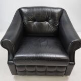 French Art Deco leather armchair, 1960