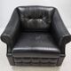 Fauteuil Art Déco en cuir, France 1960