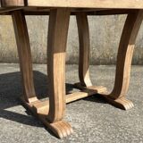 Dining table, 30s/40s, Art Deco, extendable, solid wood, extendable, lyre feet, legs