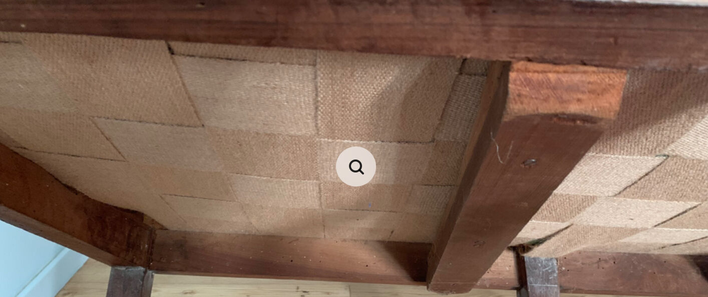 Period sofa restoration.silk velvet f.borghy for the house stone frey