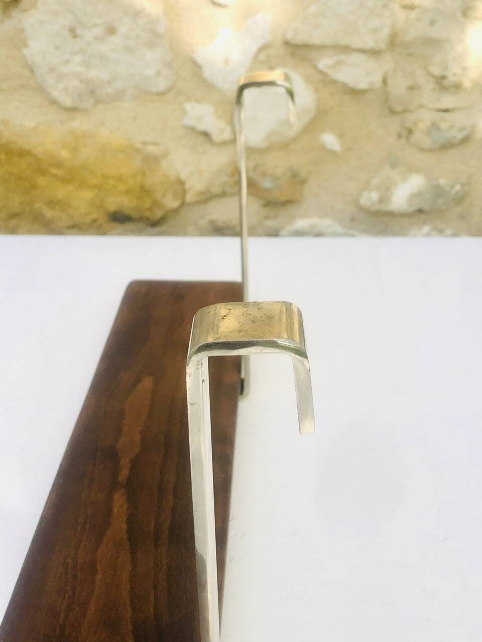 Vintage wall shelf, hanging, metal and wood