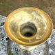 Ornate Floral Pedestal Champagne Cooler, brass ice bucket