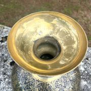 Ornate Floral Pedestal Champagne Cooler, brass ice bucket