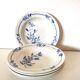 set of 5 Creil et Montereau soup plates, blue flower pattern