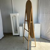 Miroir sur pied en bambou et rotin H:1m80