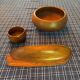 pair of teak dishes and boat shell in beech - Sweden 1950s/60s