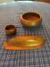 pair of teak dishes and boat shell in beech - Sweden 1950s/60s