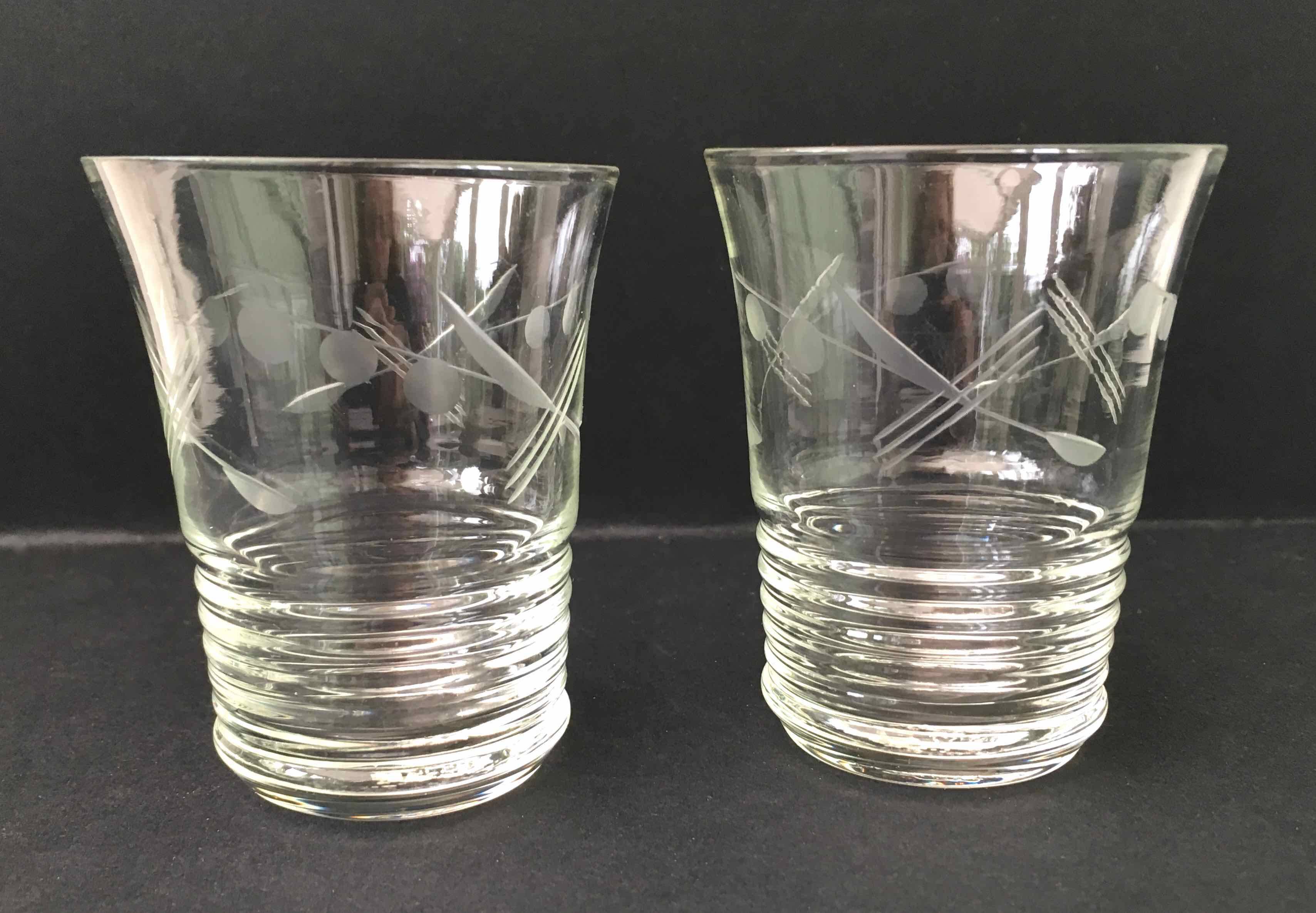 10 chiseled goblet glasses from the 40s