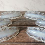 Opalescent glass leaf knife holder