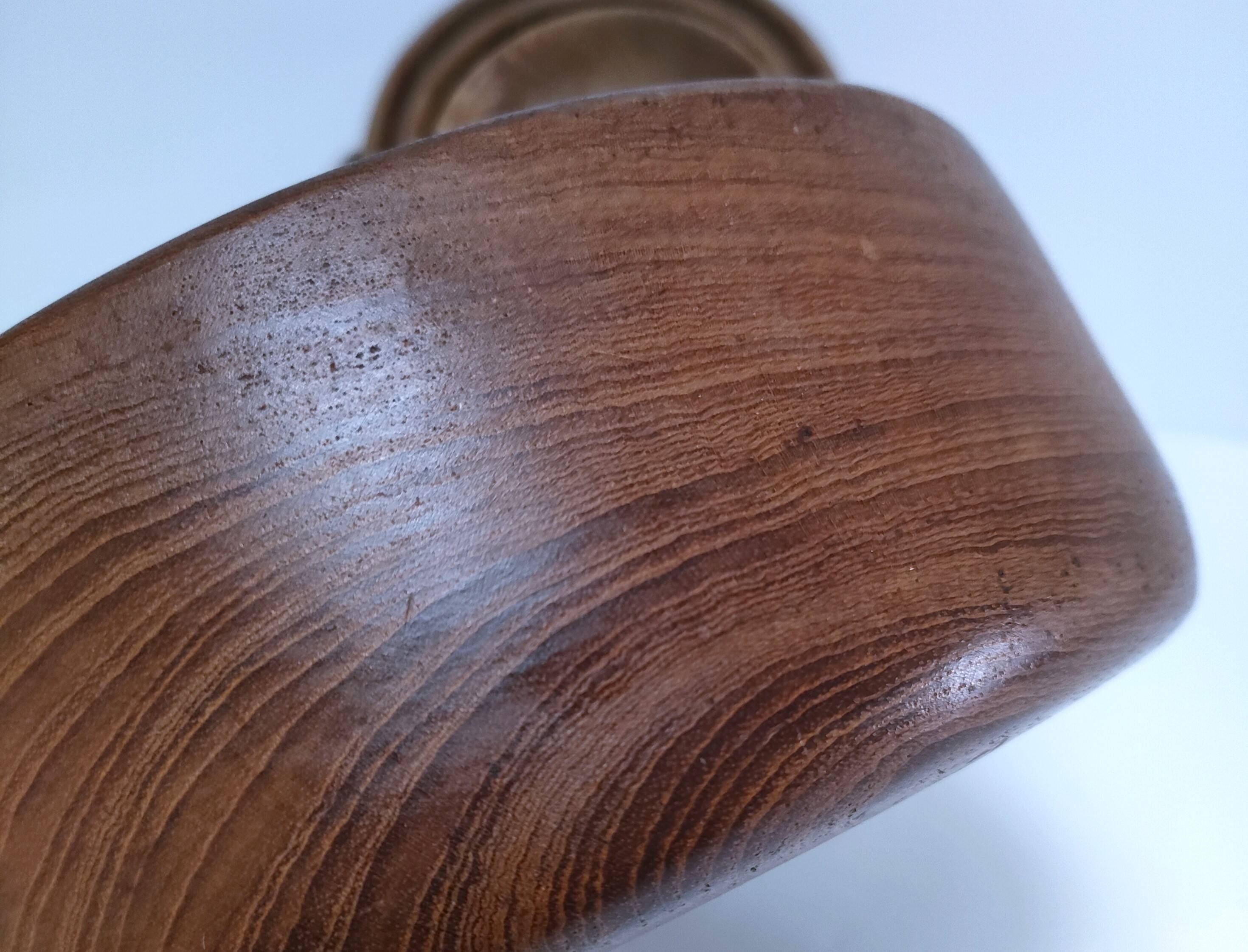 four vintage solid wood bowls