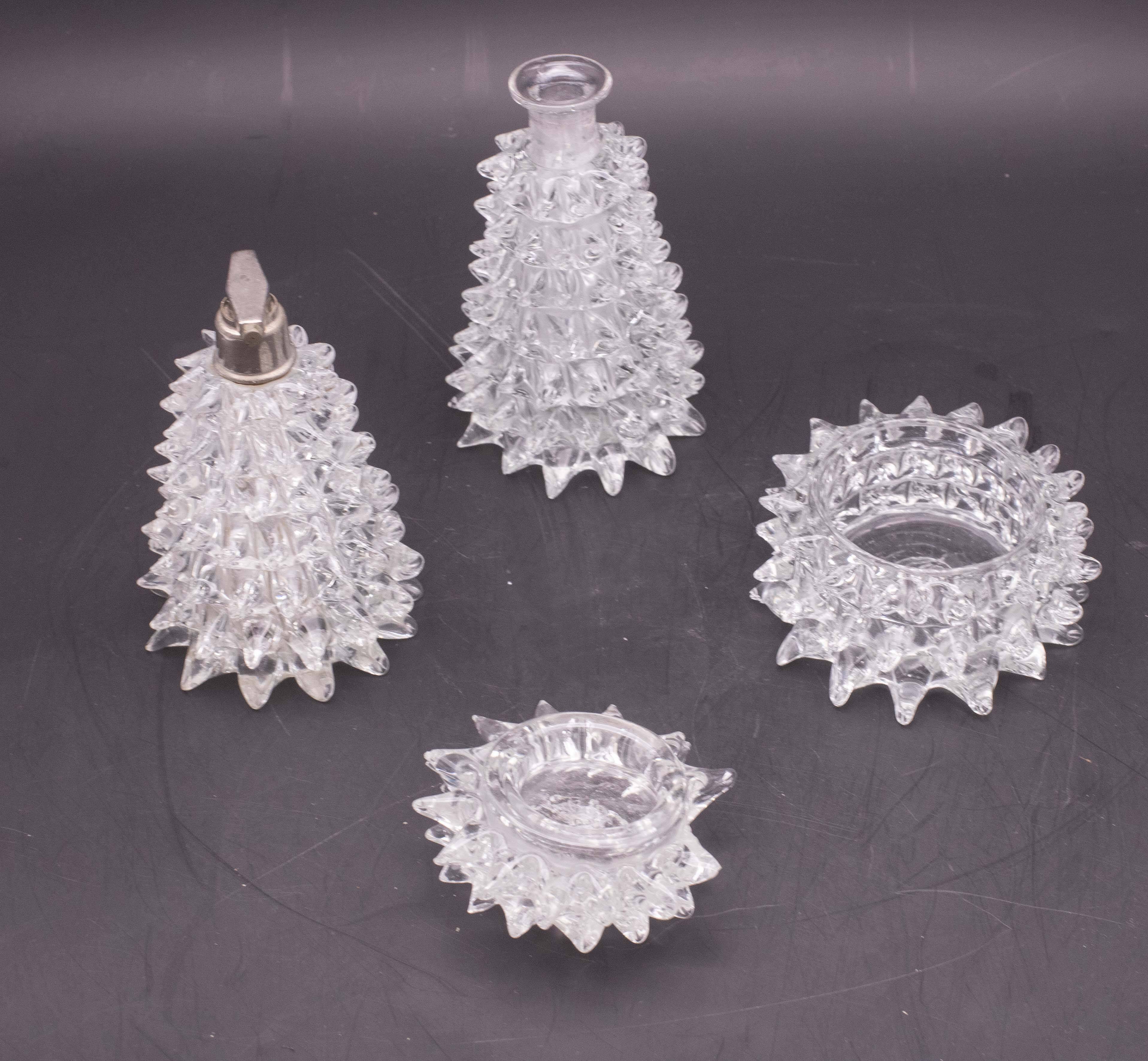 Set of 3 Ercole Barovier Rostrato Murano Italian Glass Vase for Barovier &