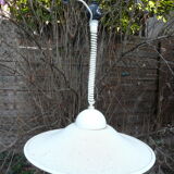 White perforated sheet metal chandelier