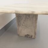 Vintage white marble coffee table from the 70s