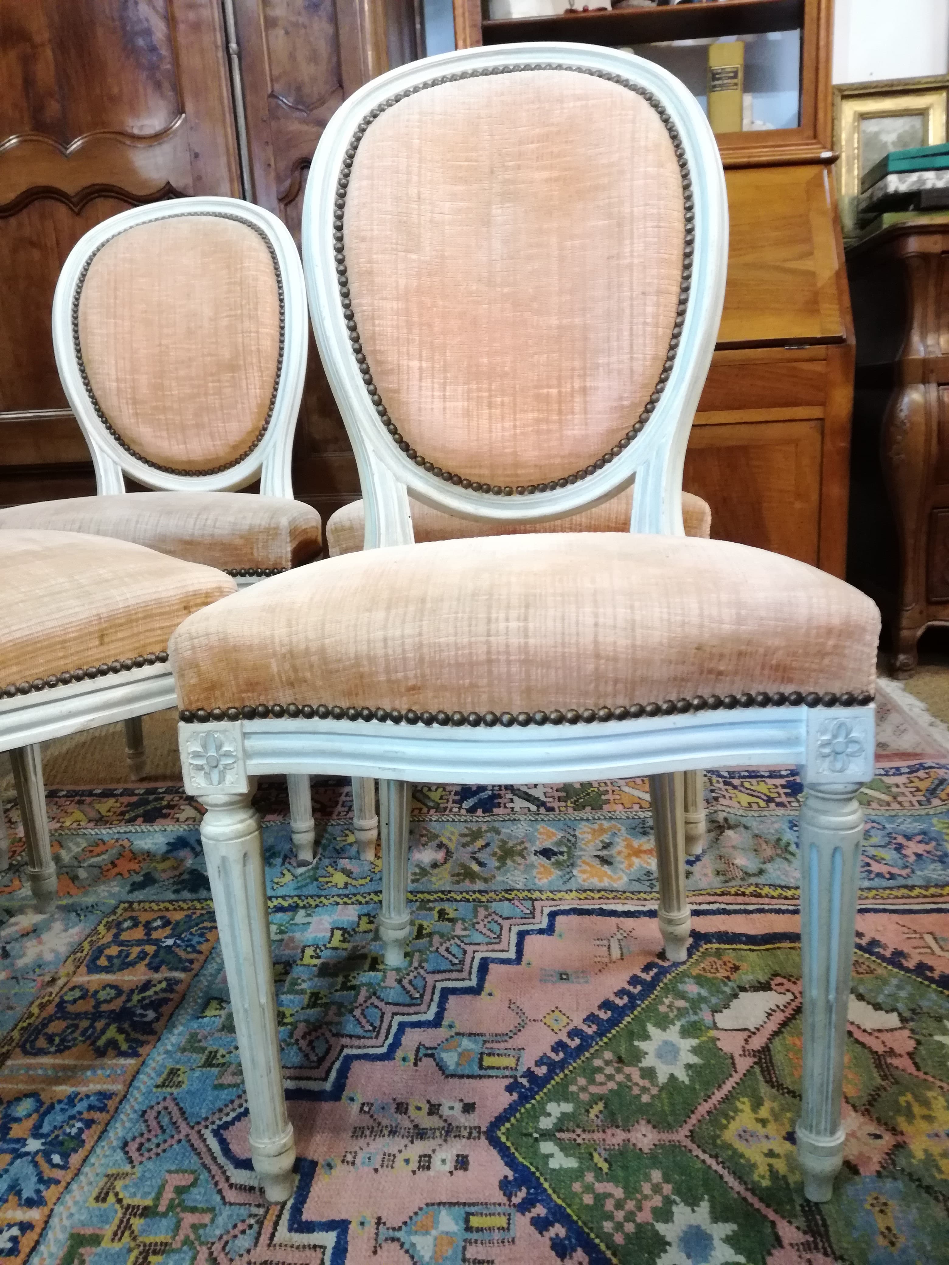 Louis XVI style medallion chairs