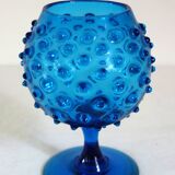 Vase verre d’Empoli bleu cobalt vintage
