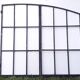 Industrial arched metal window L128xH114 19th century glass roof 2 leaves