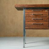 Mid-century rosewood and metal desk, Denmark 1970s