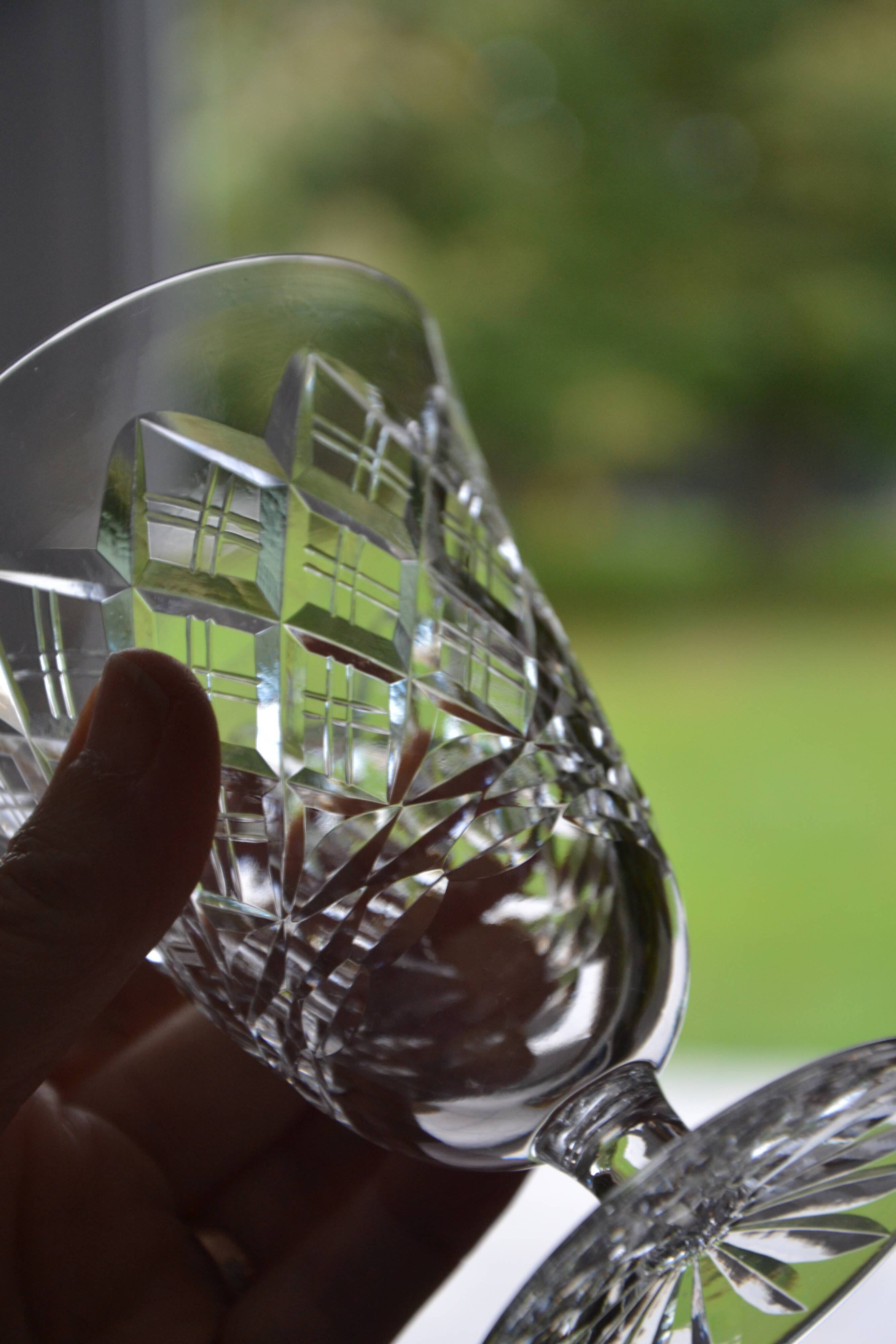7 cut crystal wine glasses