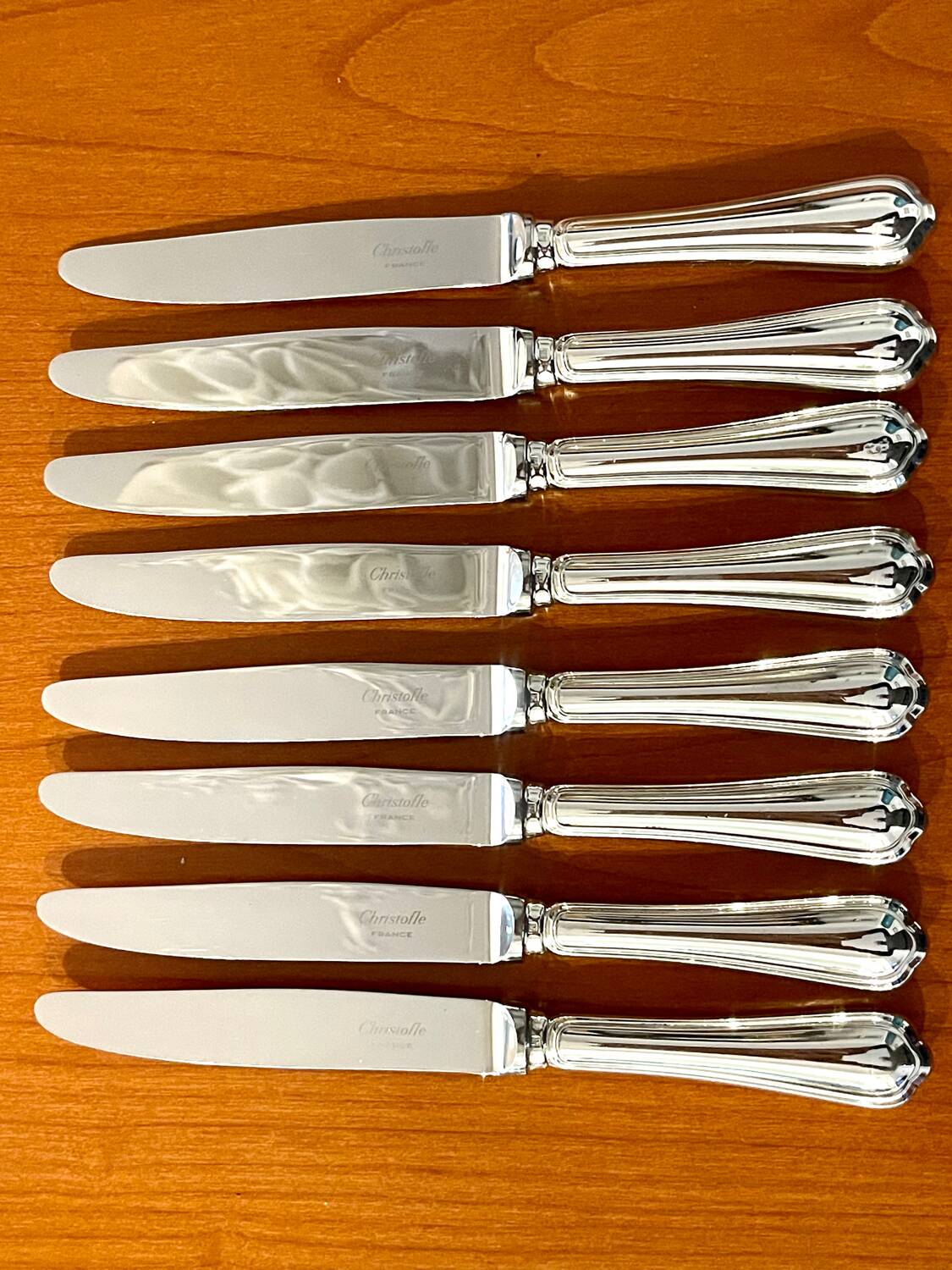 Christofle spatours 8 dessert knives 19.5 cm very good condition