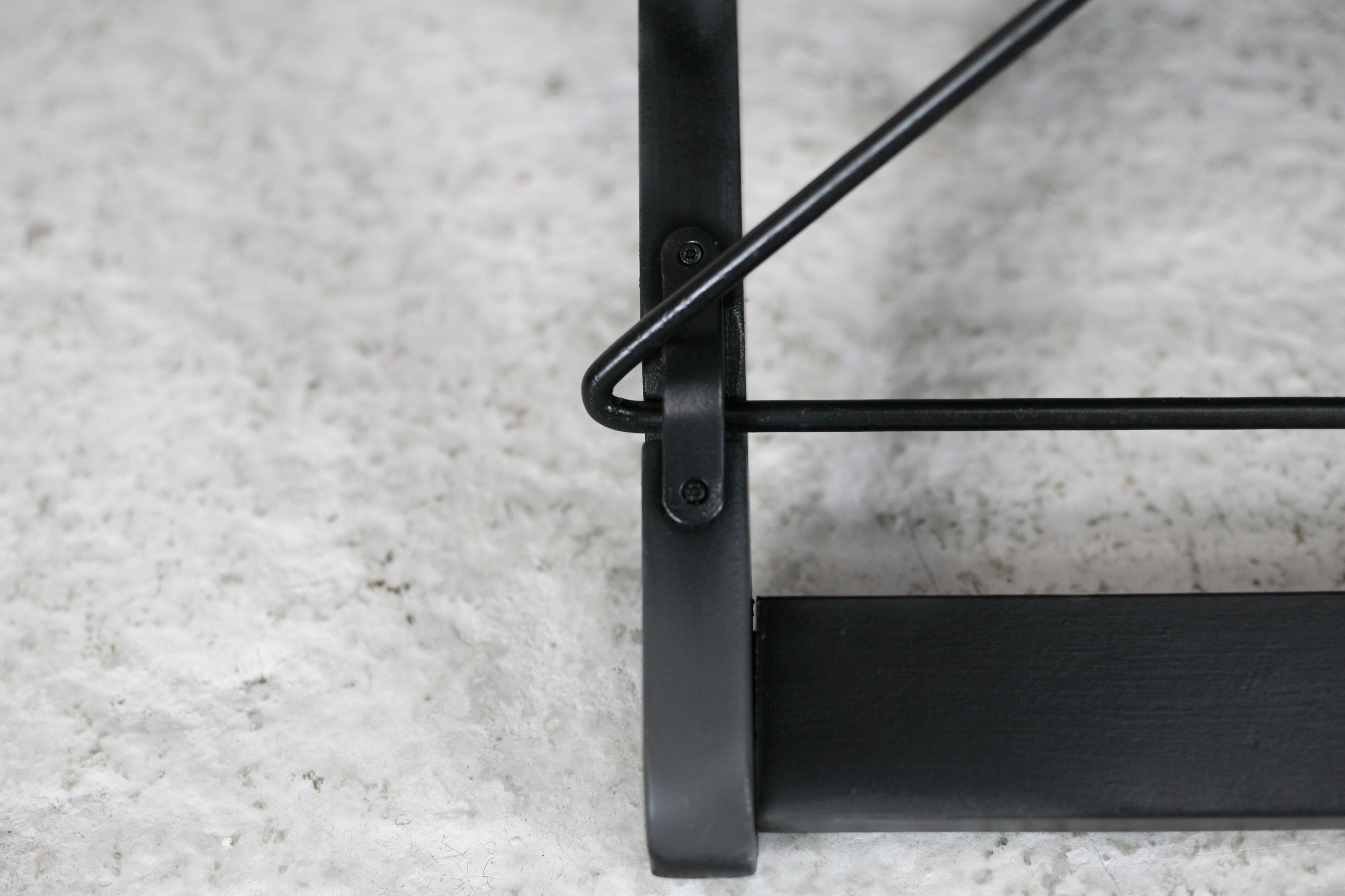 Armchair by Tord Bjorklund, black wood, steel and canvas. Ed. Ikéa, circa 1990.