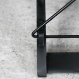 Armchair by Tord Bjorklund, black wood, steel and canvas. Ed. Ikéa, circa 1990.