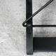 Armchair by Tord Bjorklund, black wood, steel and canvas. Ed. Ikéa, circa 1990.