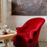 Burgundy toad armchair