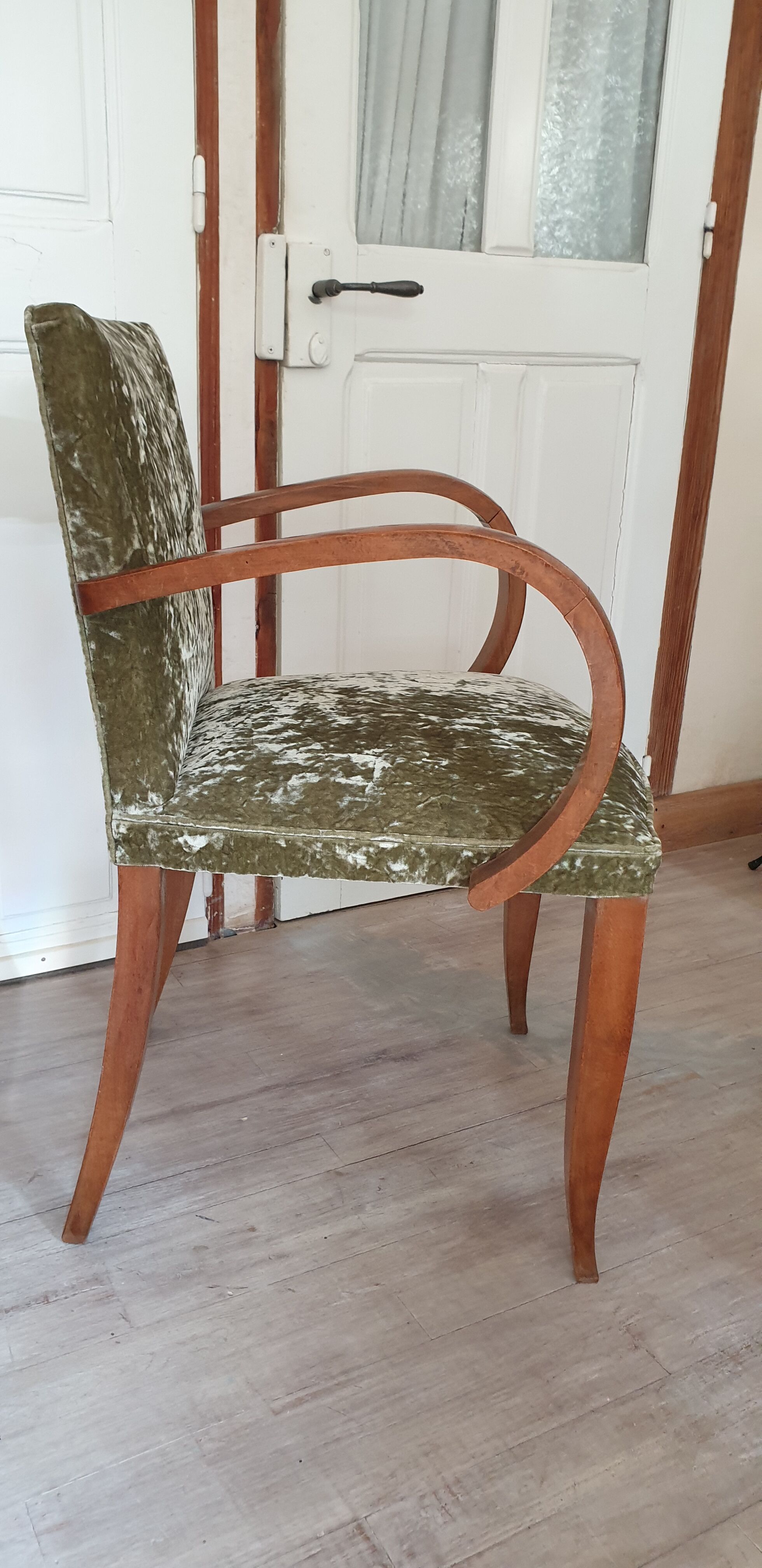 Paire de fauteuils bridge verts