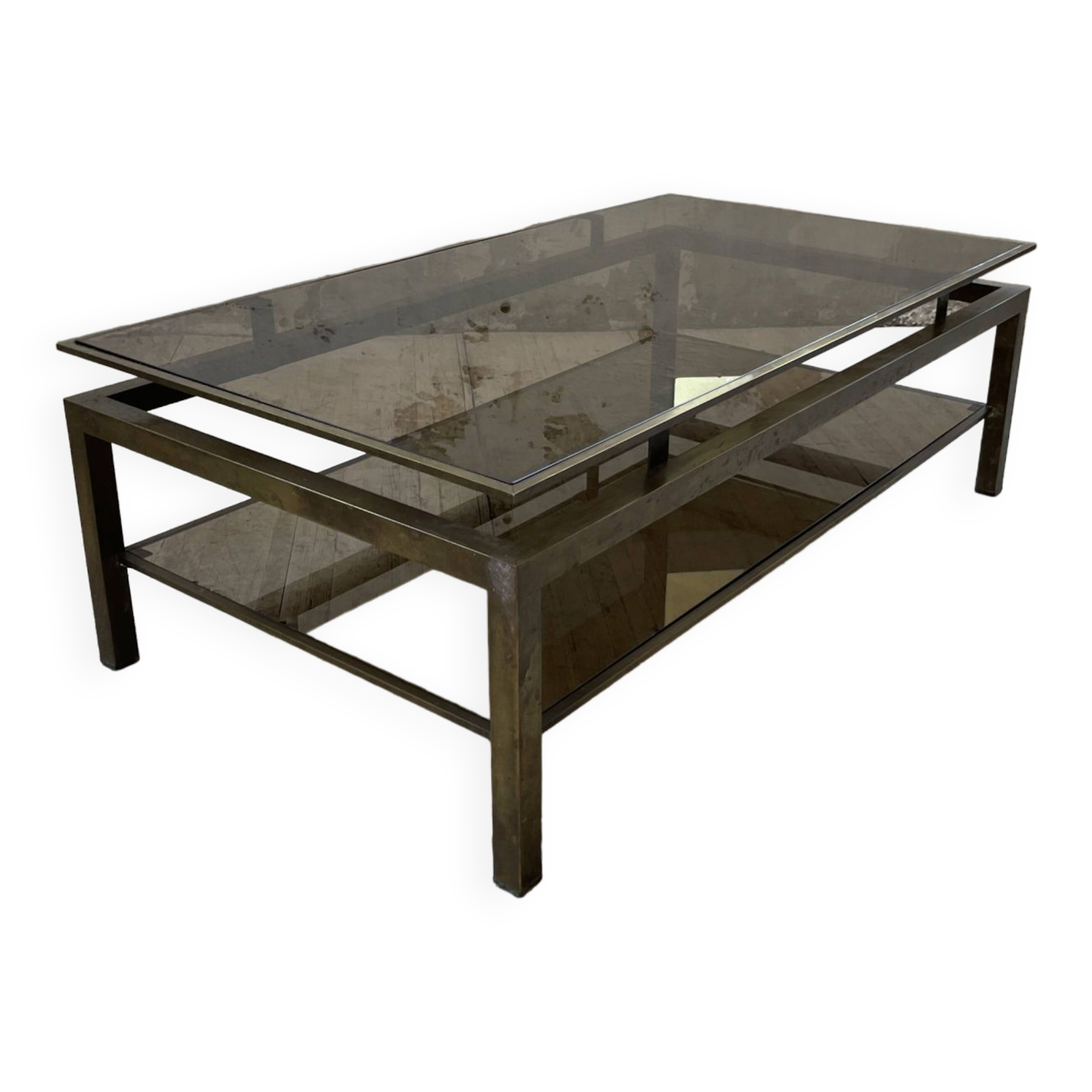 Brass coffee table attributed to Guy Lefevre for Maison Jansen