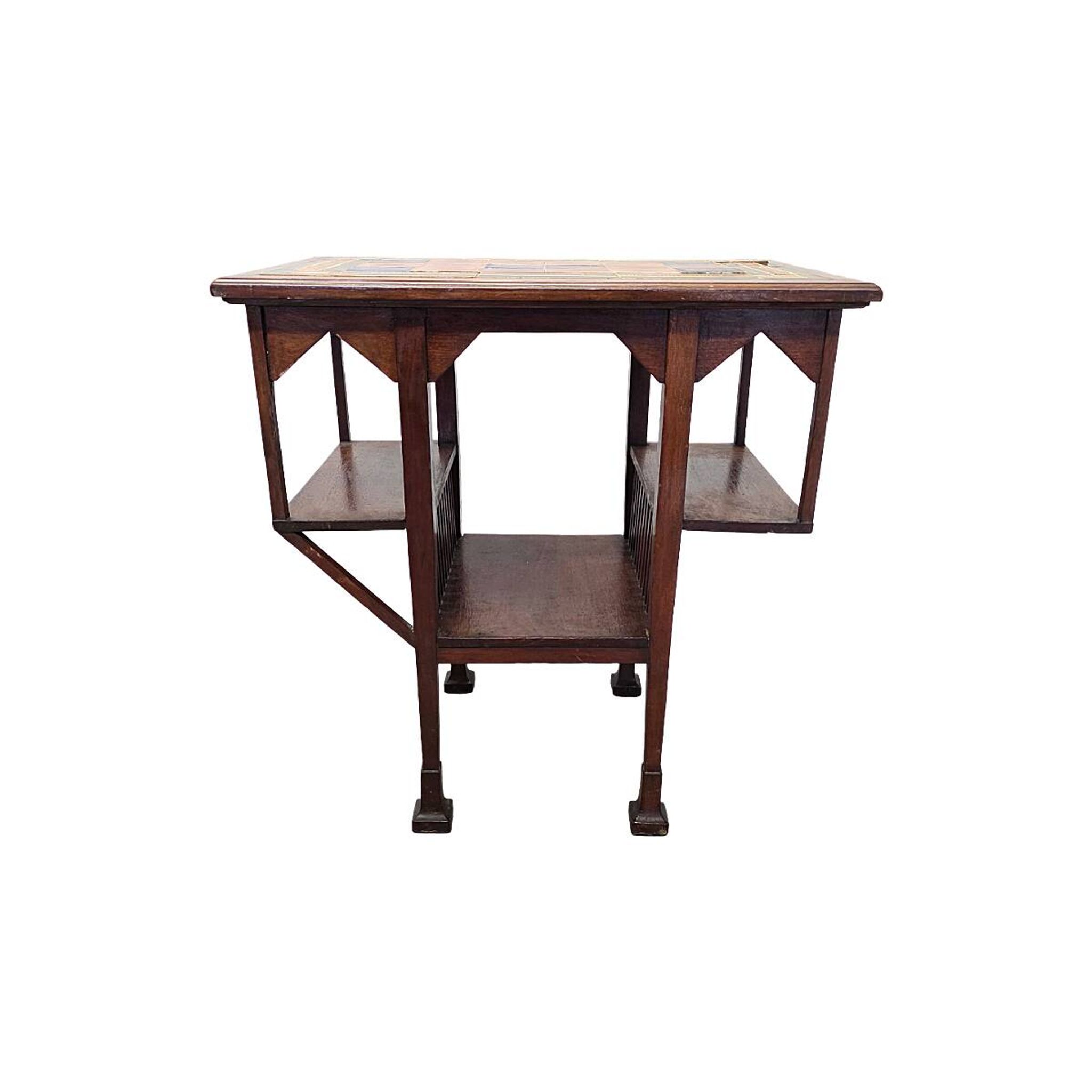 Arts And Craft Side Table With Tiles, from around 1900