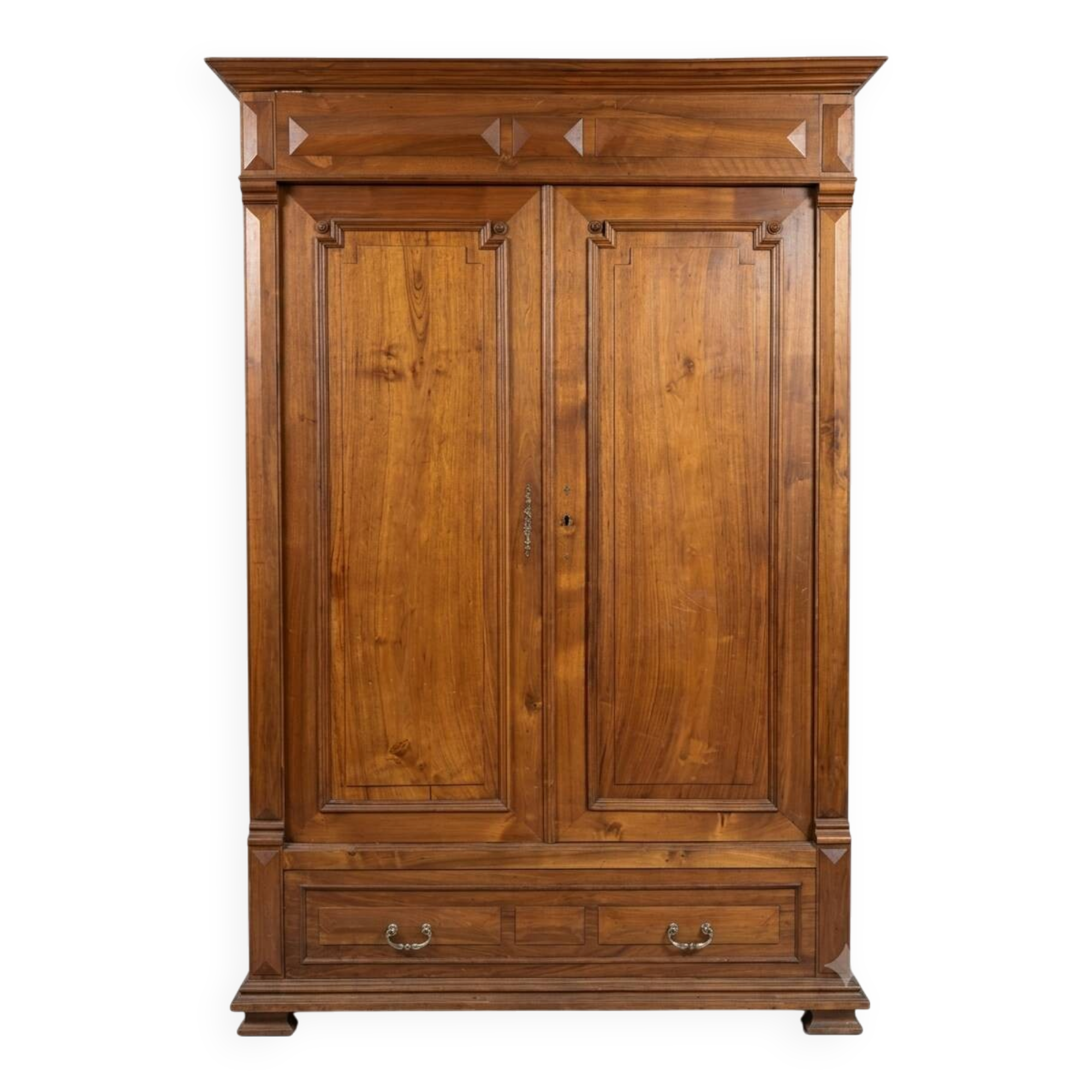 Armoire ancienne bois massif avec corniche